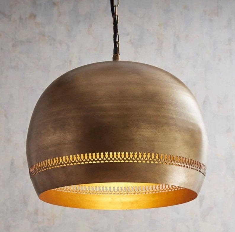 Brass Dome Light Fixtures Moroccan Ceiling Lights Pendant Etsy