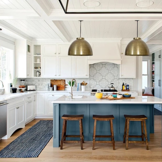 Set of 2 Brass Dome Pendant Lamp Brass Oxide Ceiling Lamp Hammered