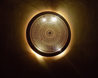 Handmade Brass Moroccan Wall Light, Art Decor Sconce