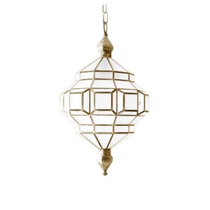 milky glass light , brass handmade Moroccan pendant light , Moroccan lighting style Elegance Filigrain suspension light