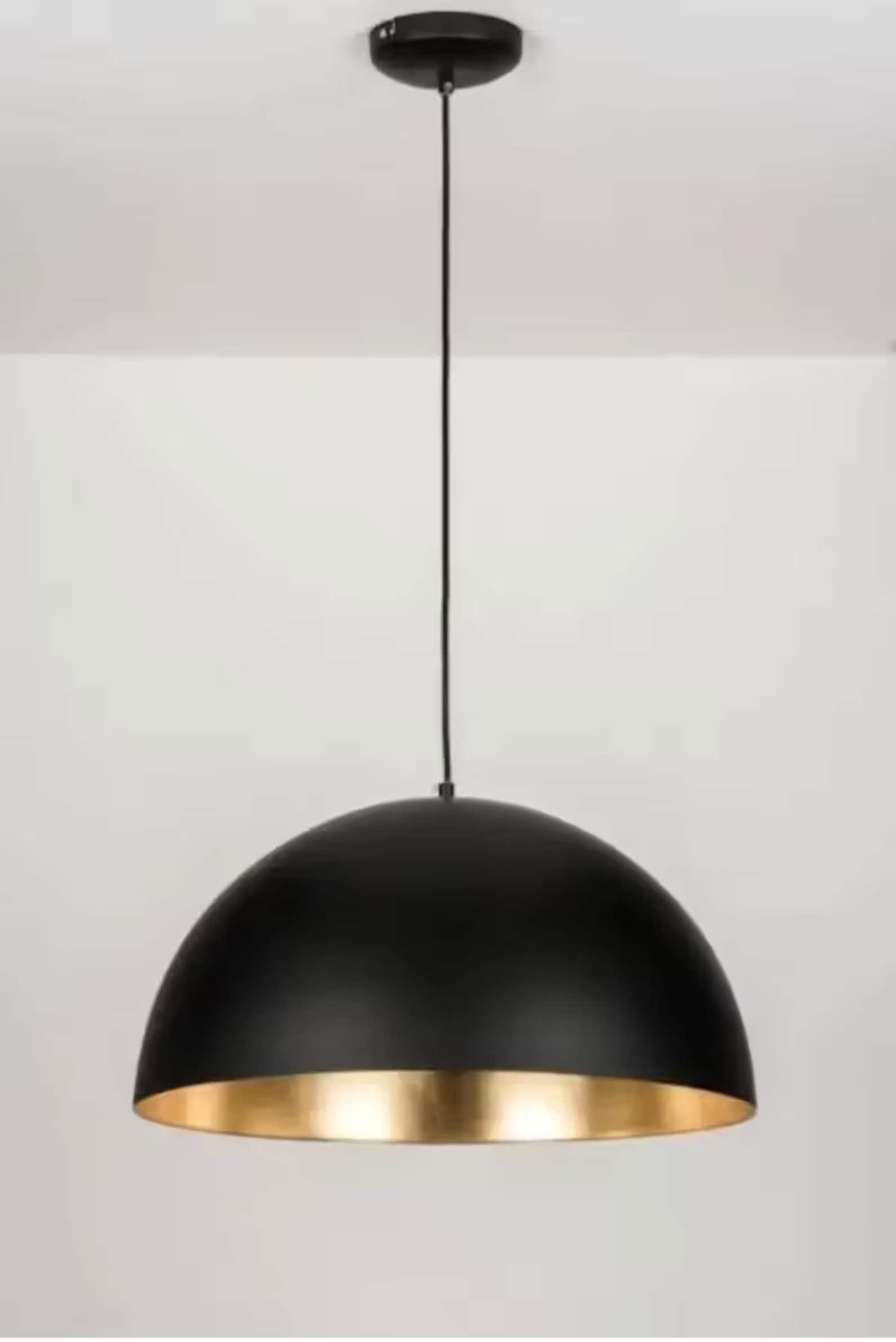 Modern Black Dome Ceiling Light Brass Dome Pendant Lamp Etsy