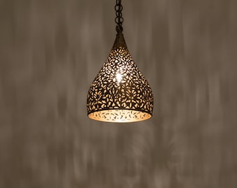 Hanglamp, messing hanglamp, Marokkaanse messing hanglamp, Marokkaanse verlichtingsarmaturen, eenvoudige Marokkaanse hanglamp