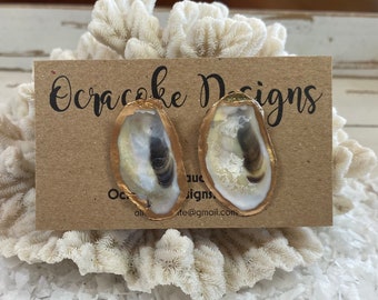 Tiny Oyster Shell Earrings From Ocracoke Island, Summertime Whimsy!
