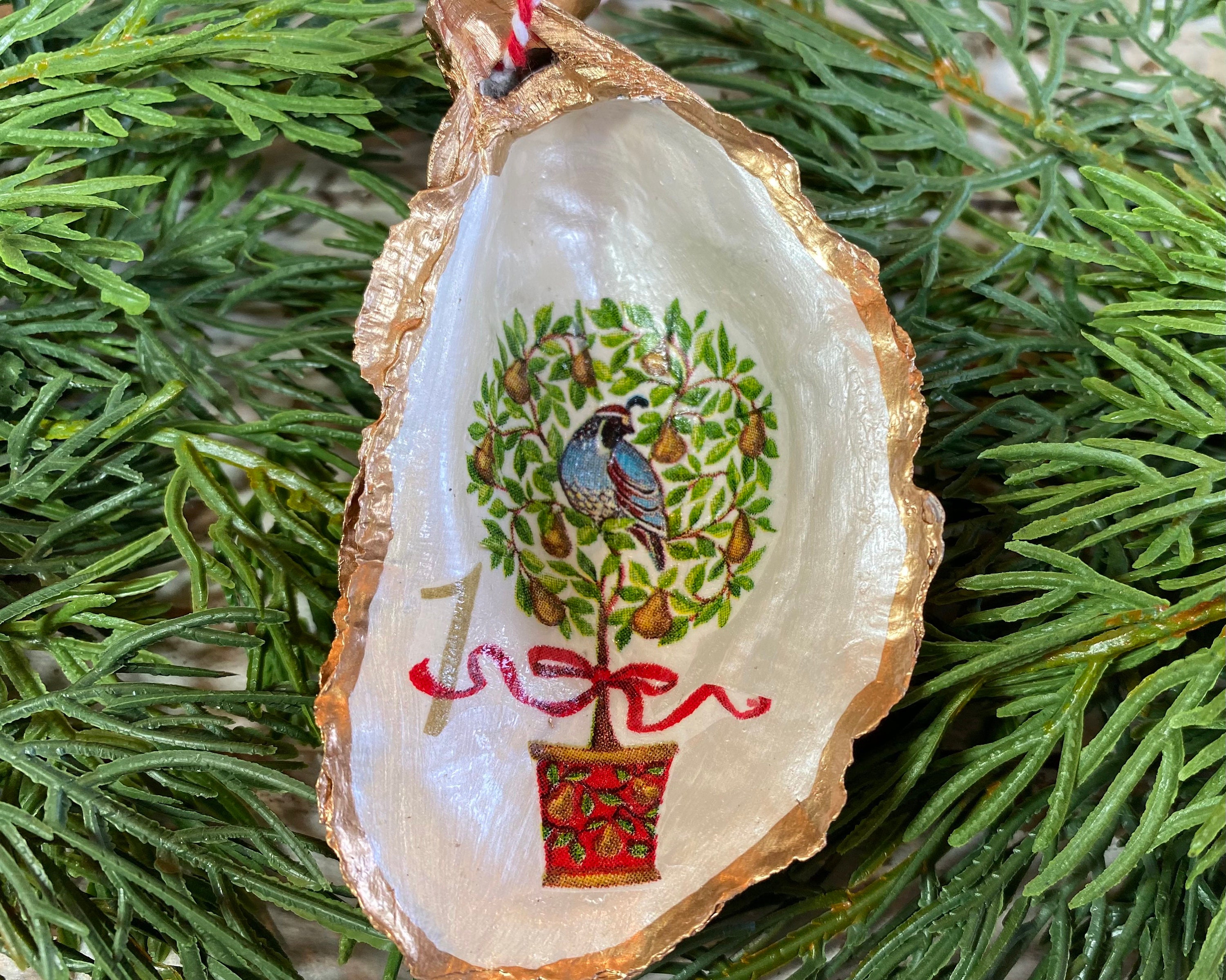 Oyster Shells 12 Days of Christmas Ornamentsoyster Shell Etsy