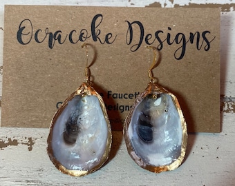 Tiny Little Oyster Shell Earrings From Ocracoke * Summertime Whimsy!