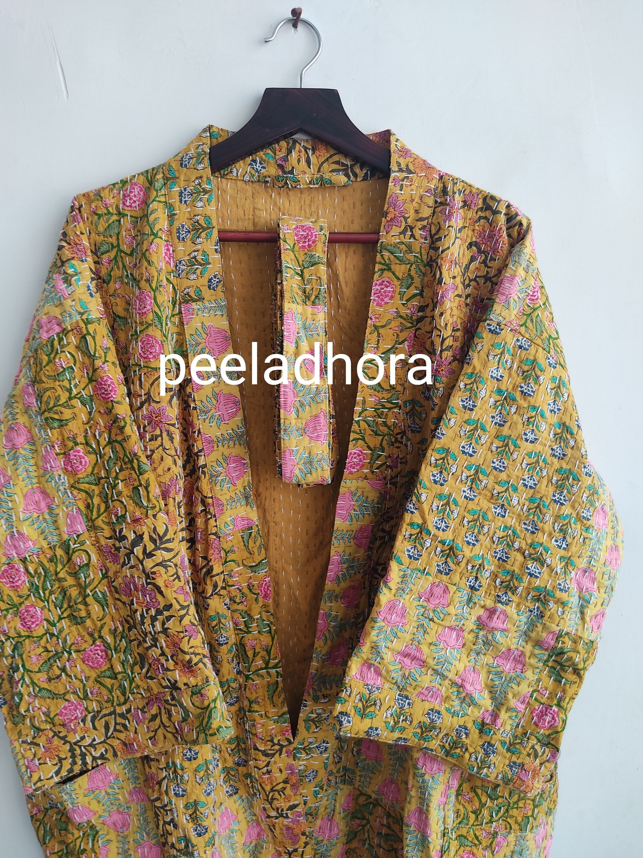Kantha Quilted Kimono Jacket Beautiful Patchwork handmade | Etsy