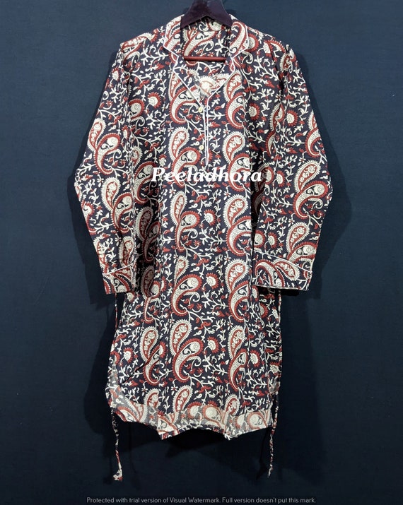 Cotton Women Shirt Hand Block Print Night Shirt for Women Boho Etsy