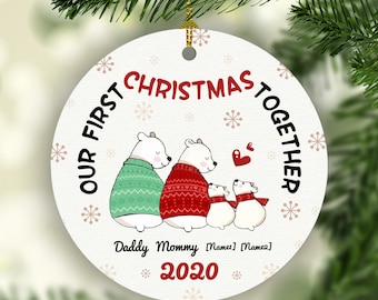 Personalized Our First Christmas Together Big Family Christmas Ornament– Holiday Ornament