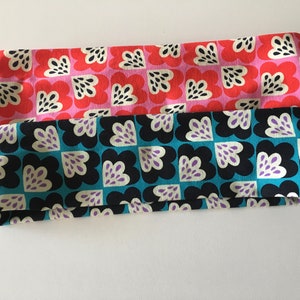 Organic cotton jersey hairband pink blue black floral purple cream wide soft stretchy