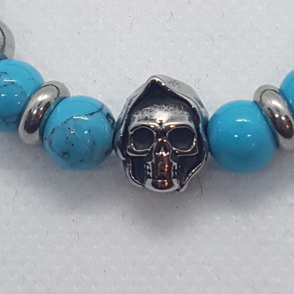 Bracelet homme skull turquoise