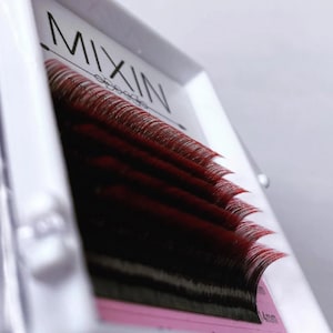 OMBRE Black Red - Eyelash extensions - Mix tray 9-14mm