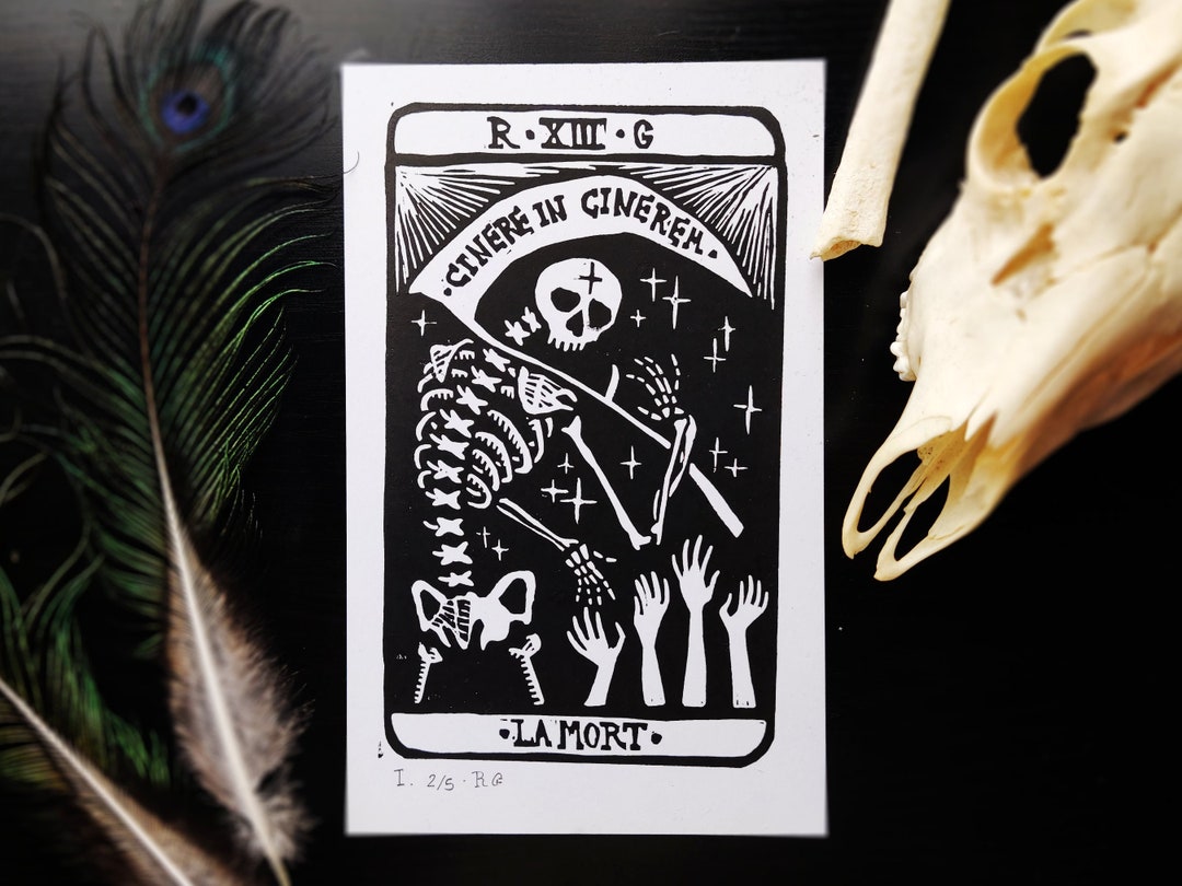 XIII Death Original Tarot Art Linocut Blockprint Handmade - Etsy UK