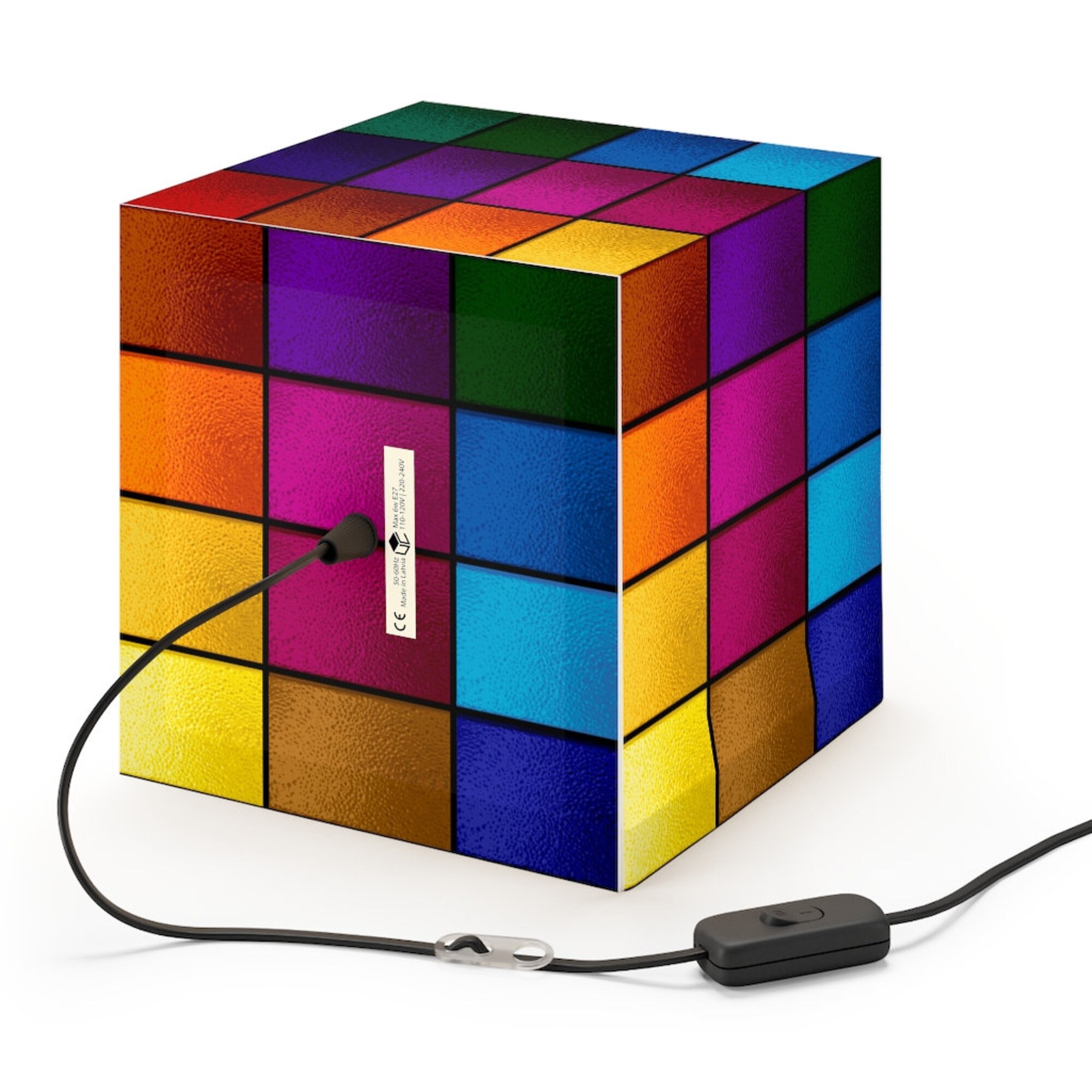 Rainbow  Cube Lamp Colorful Multi Color Lantern Abstract Graphic