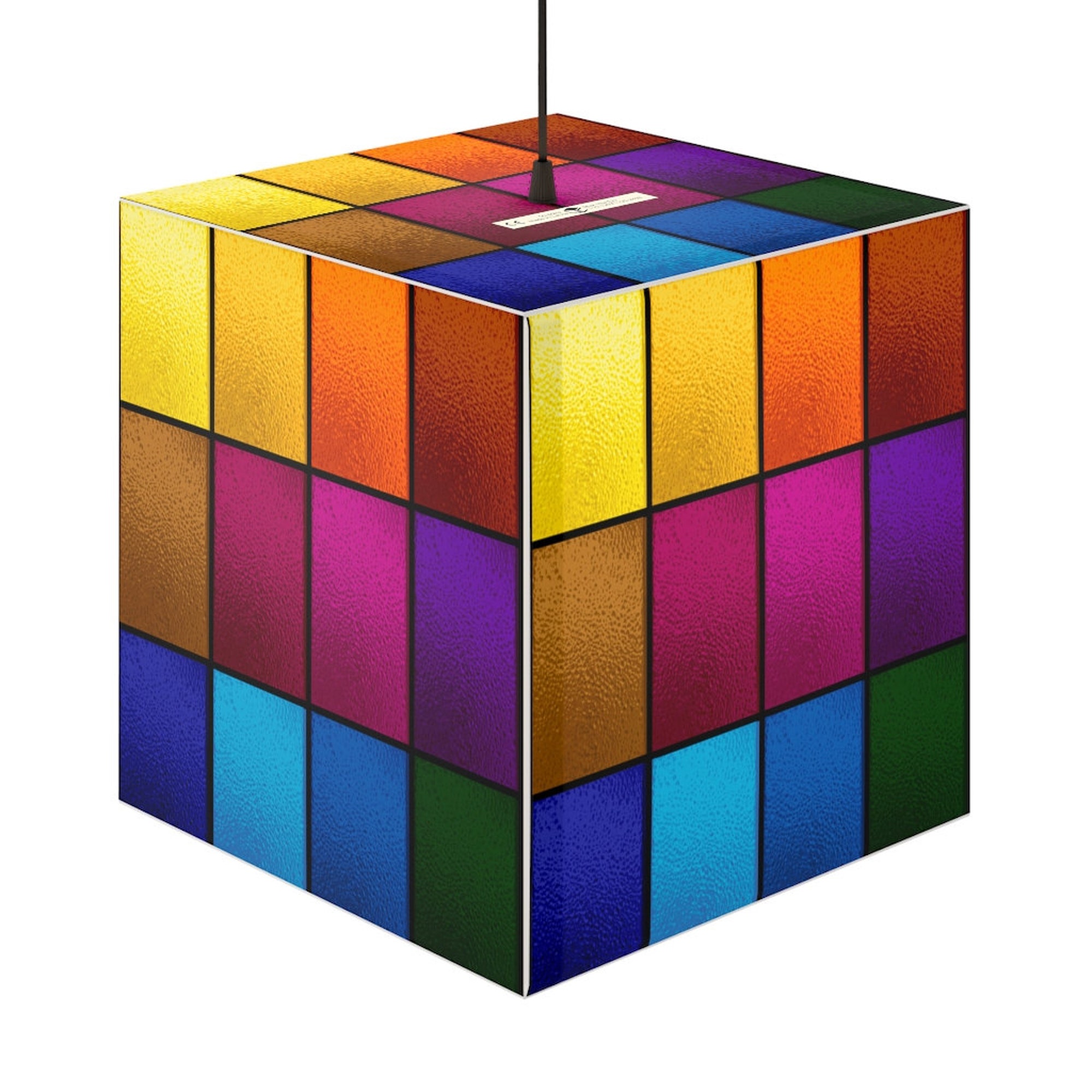 Rainbow  Cube Lamp Colorful Multi Color Lantern Abstract Graphic