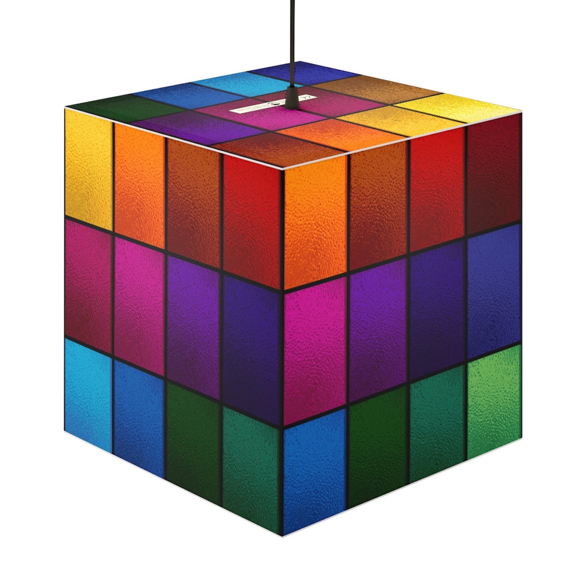 Rainbow  Cube Lamp Colorful Multi Color Lantern Abstract Graphic