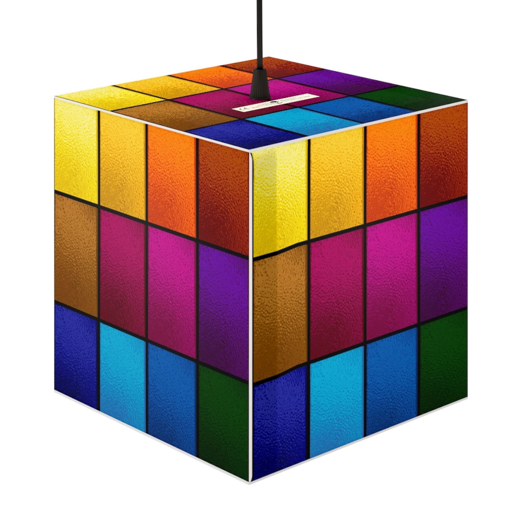 Rainbow  Cube Lamp Colorful Multi Color Lantern Abstract Graphic