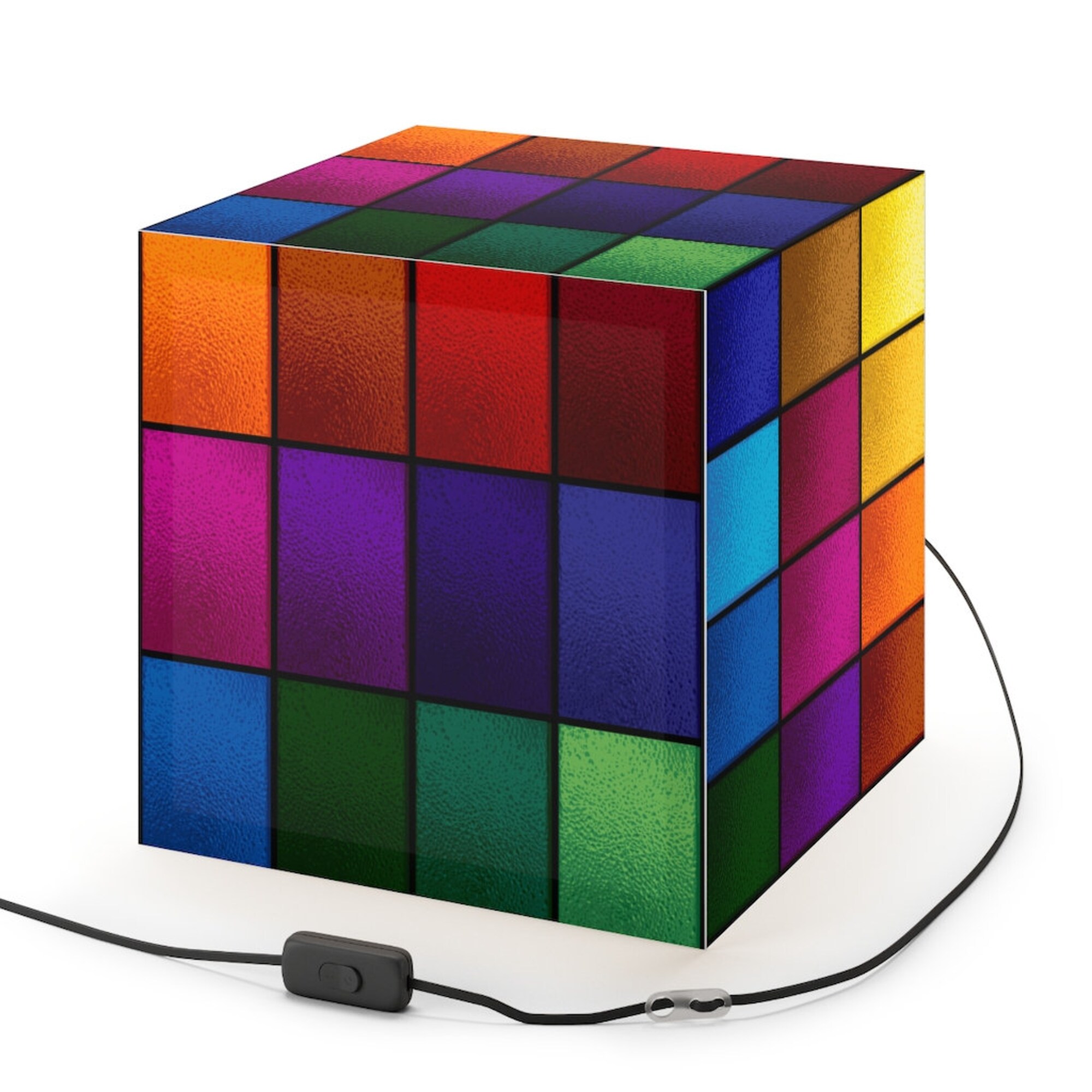 Rainbow  Cube Lamp Colorful Multi Color Lantern Abstract Graphic