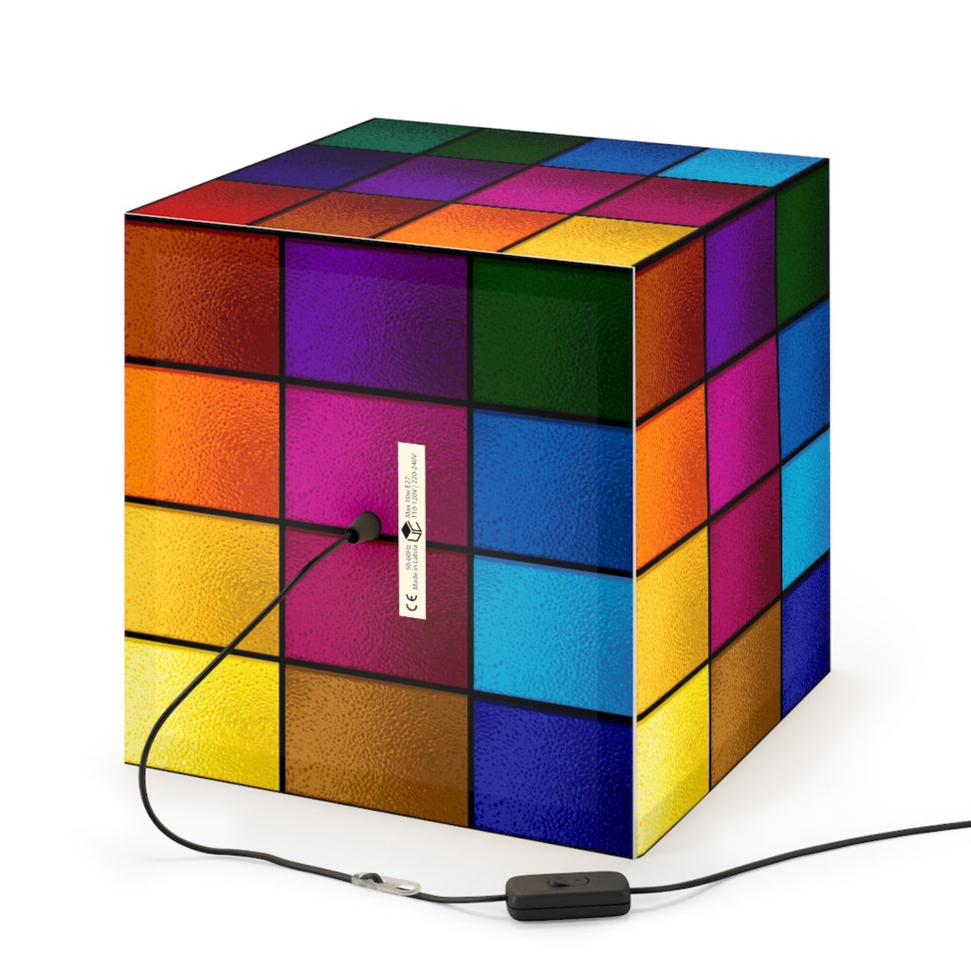 Rainbow  Cube Lamp Colorful Multi Color Lantern Abstract Graphic