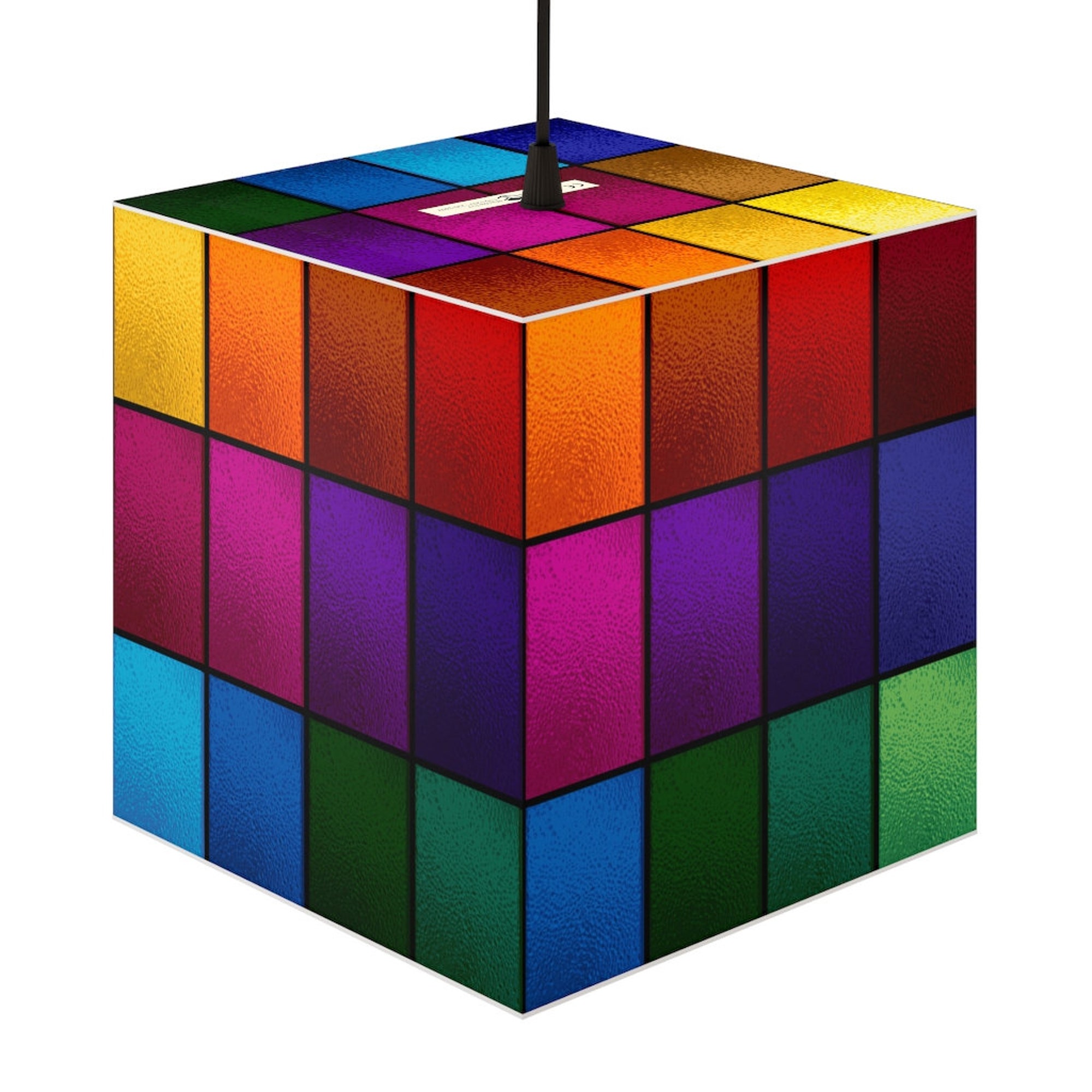 Rainbow  Cube Lamp Colorful Multi Color Lantern Abstract Graphic