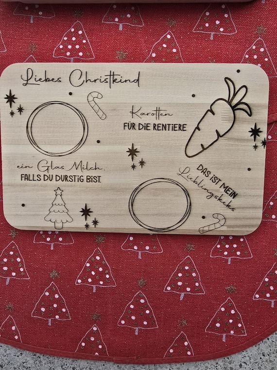 Personalized Christmas Board with Laser Engraving | Santa Claus Board | Father Christmas | Christ Child | Gift for Children | Personalized | Wooden Christmas Board