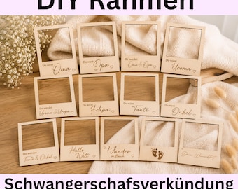 Personalisierte Holzrahmen zur Schwangerschaftsverkündung Geschenkidee Oma Opa Papa Babyparty