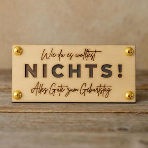 Geschenk aus Holz – Geldgeschenk mit Gravur „Du wolltest doch nichts“ – Geburtstagsidee 10×5 cm Handmade & personalisiert Geschenkidee