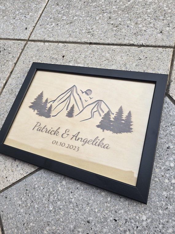 Money gift Alps Mountains personalized picture frame wedding birthday baptism celebration anniversary money gifts money wrapping money tree