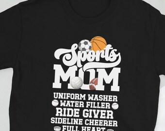Sports Mom Shirt Sports Mama Sports Mother Gifts Sport Mom Gift Funny Sports Mom Unisex T-Shirt