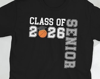 Maglietta da basket per anziani classe 2026, regali per giocatori di basket senior, maglietta unisex per laureati di basket senior 2026