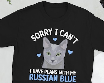 Russian Blue Cat Owner Russian Blue Cat Lover Gift Unisex T-Shirt