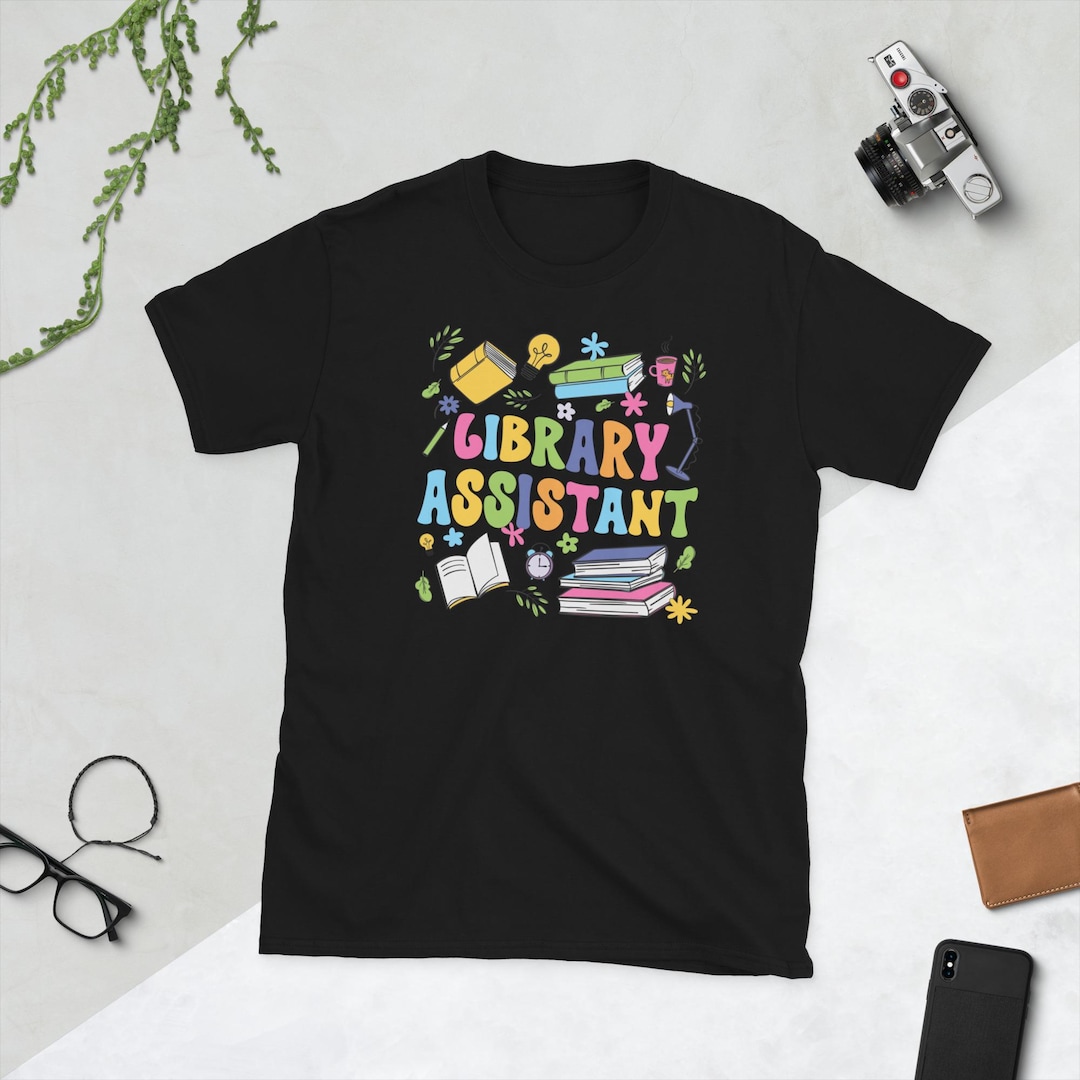 Library Assistant Pin Library Assistant Shirt School Library Assistant Gifts Librarian ...