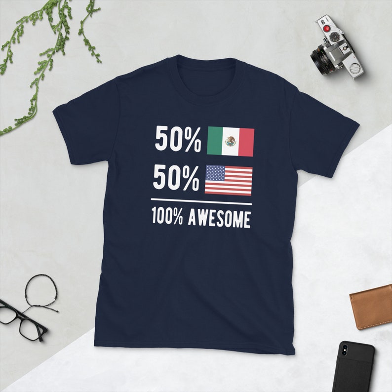 Half Mexican Half American Flag Mexico USA Unisex Tshirt Etsy