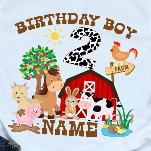 Farm Barnyard Birthday Shirt Etsy