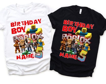ROBLOX Birthday Boy T-shirt, Custom Roblox Birthday T-shirt, Personalized Boy Tees,Birthday Roblox tees, Roblox Family T-shirt.