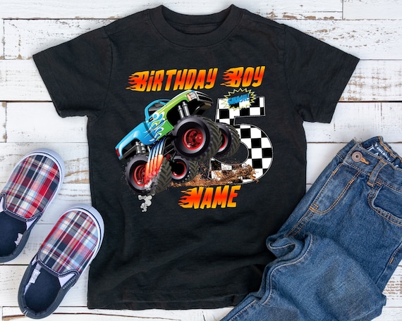 Monster Trucks Birthday Family T-shirts 