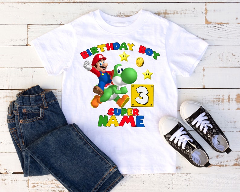 Super Mario Birthday Family Custom Shirts. Super Mario - Etsy