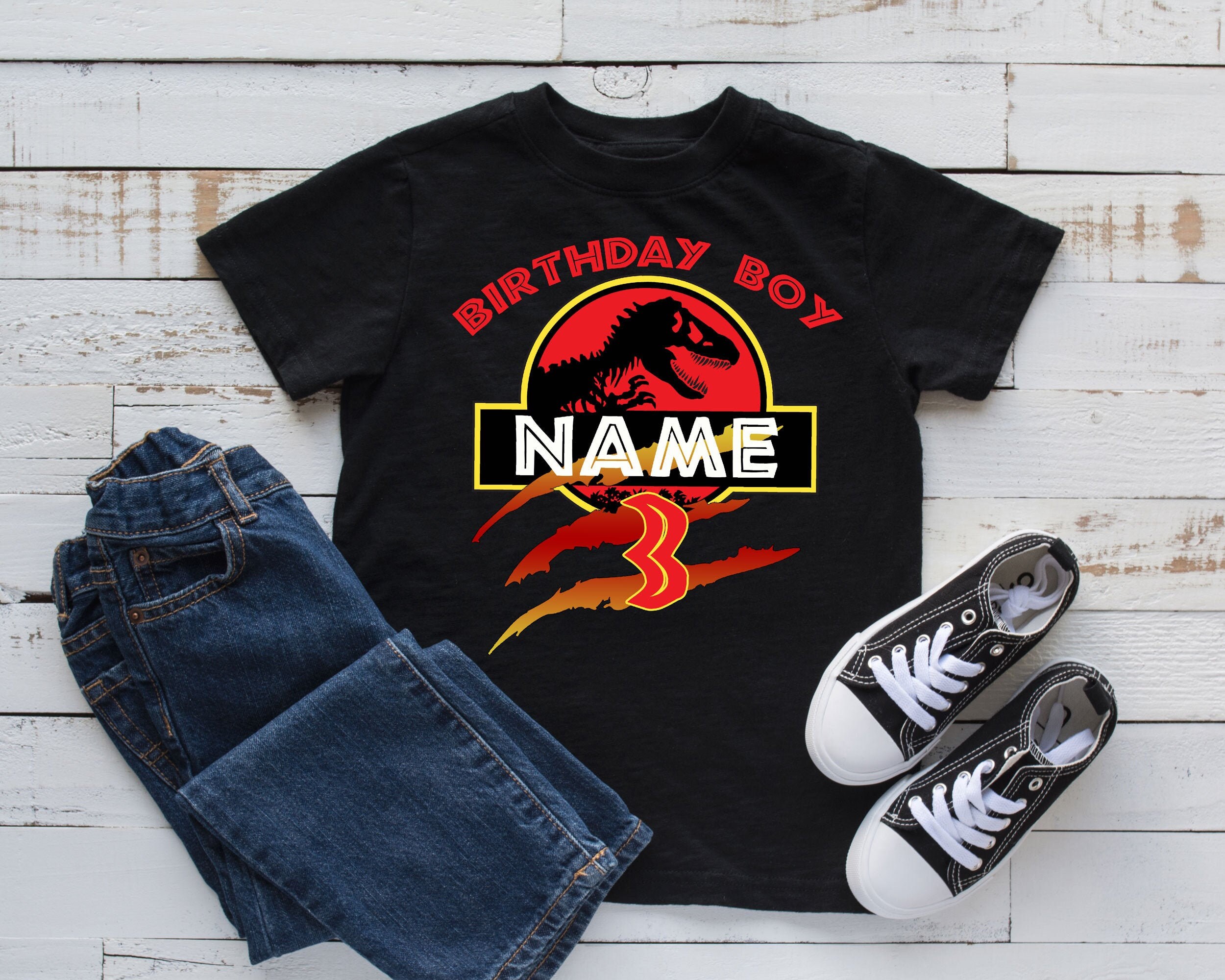 jurassic world birthday boy shirt
