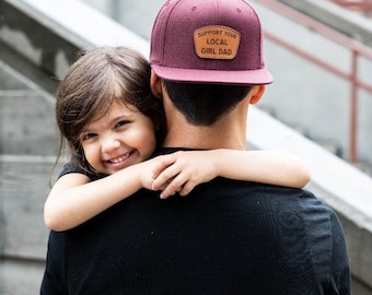 Apoya a tu papá local: sombrero de cuero con parche (carmesí), regalo para papá, regalo para papá primerizo, regalo de cumpleaños, perfecto para la vida de papá.