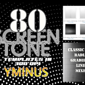 Screentone halftone templates in 300 dpi