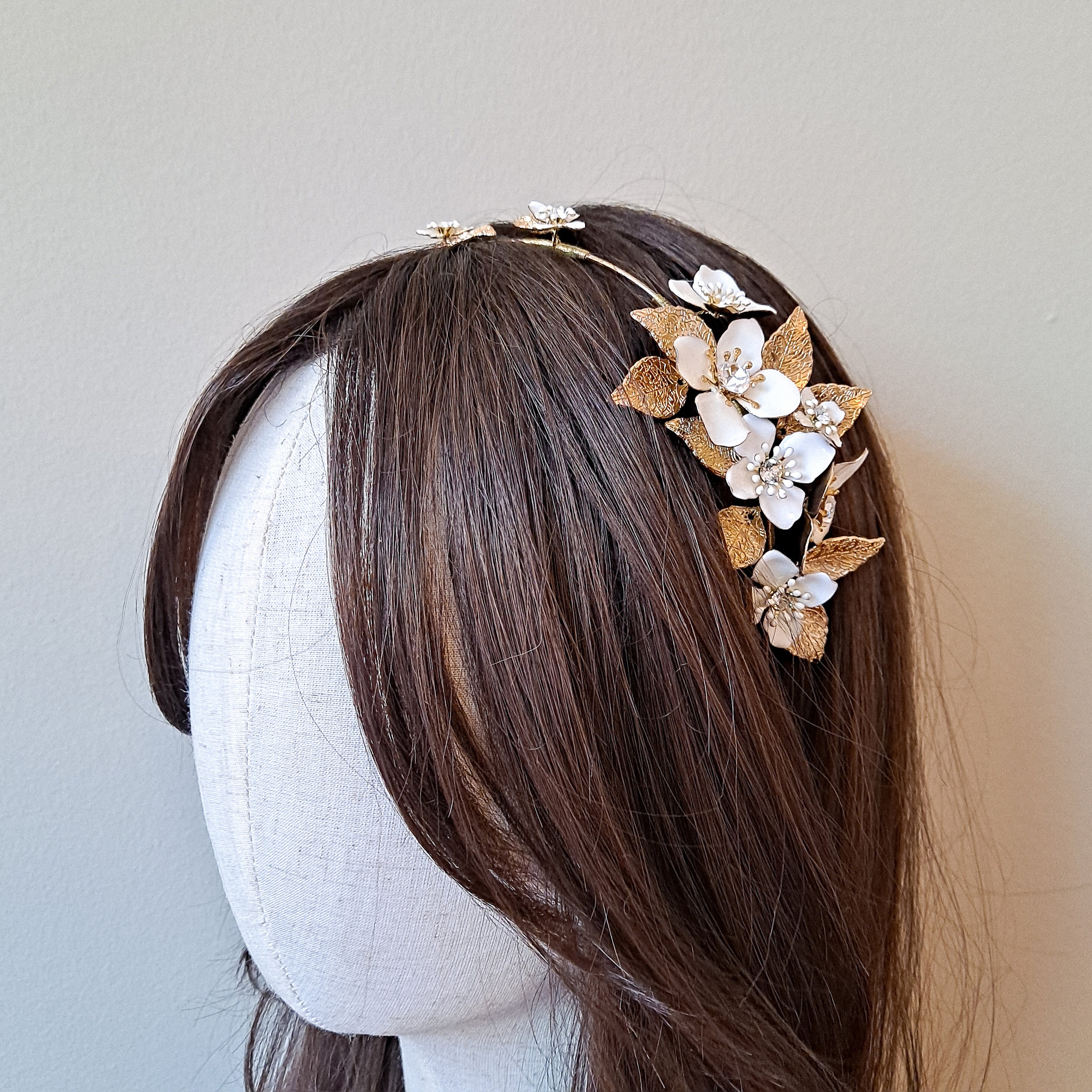 Wedding Headband Bridal Headband Flower headband Modern Etsy