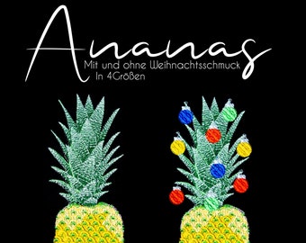 Ananas mit Weihnachtsschmuck Stickdatei