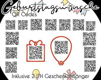 QR Code Embroidery File Birthday Congratulations