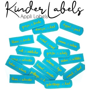 In-The-Hoop Appli Labels Kids, XXL Labels Embroidery File Set