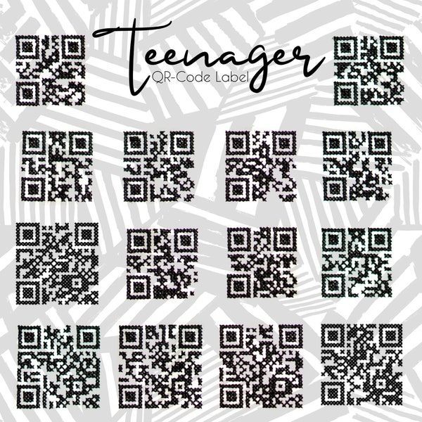 QR-Code Stickdatei Teenager Labels