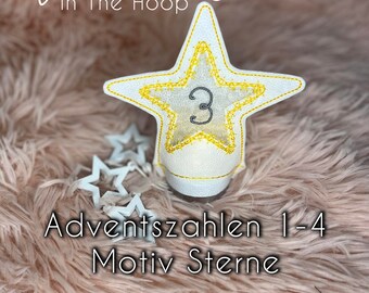 ITH LED Tealight Cover "Advent Numbers" - Set Star