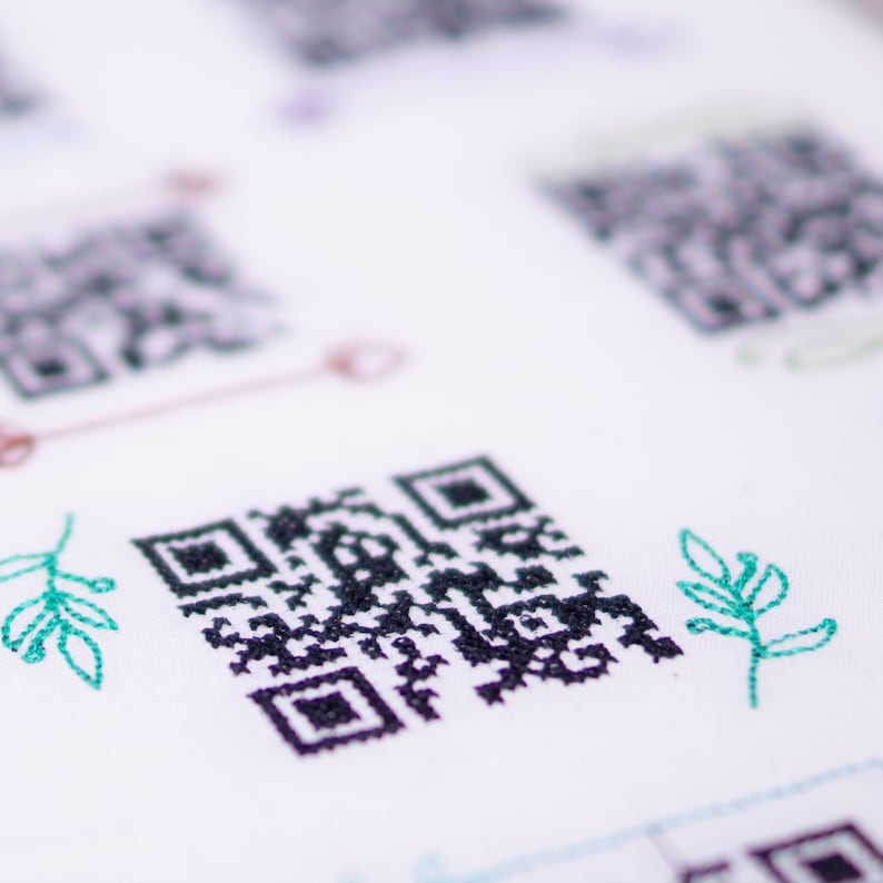 Embroidery File Label QR Code Sewing Statement Etsy