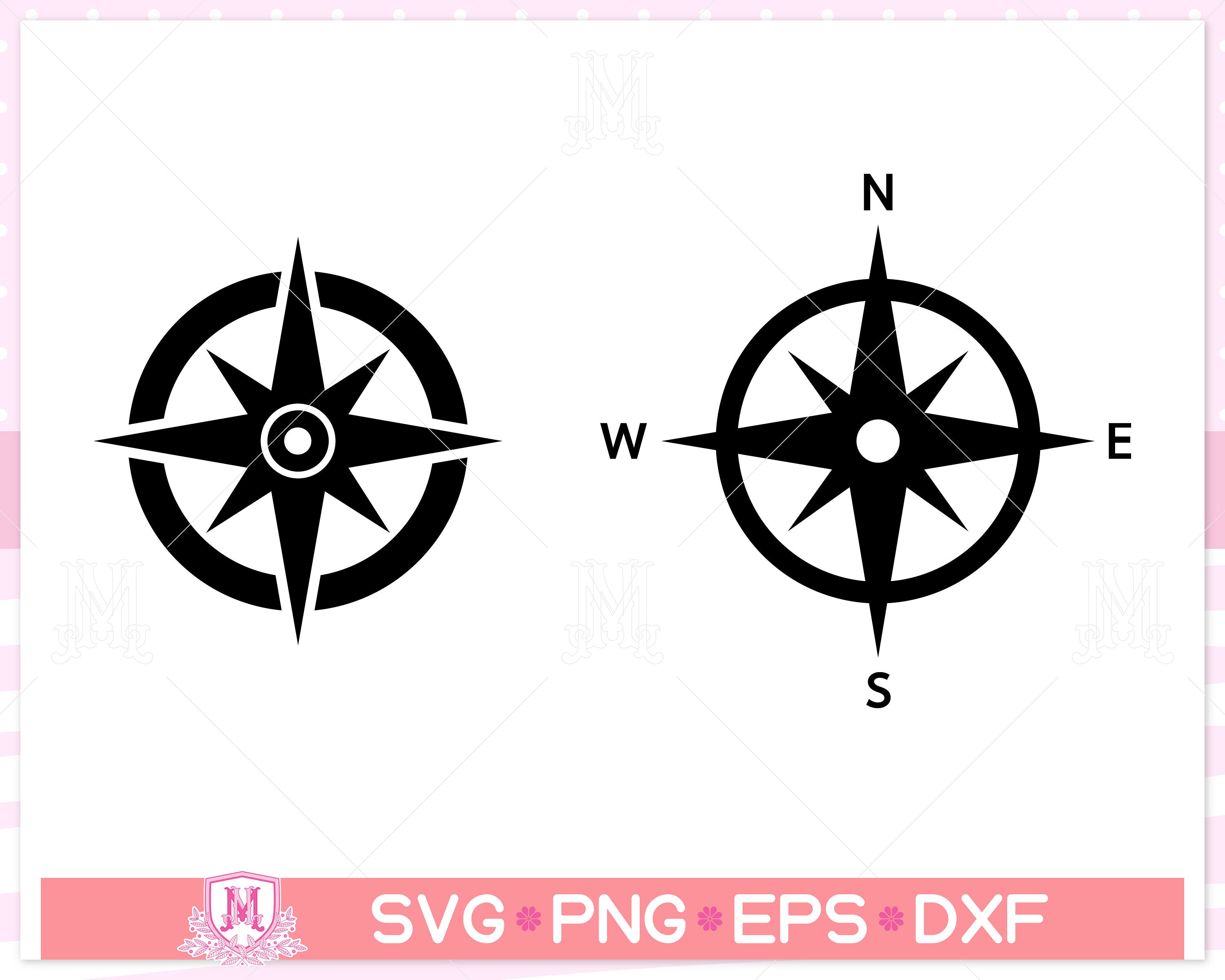 Compass svg file, nautical compass svg, compass rose svg, compass star svg,  Instant Digital download svg/png/eps/dxf files.