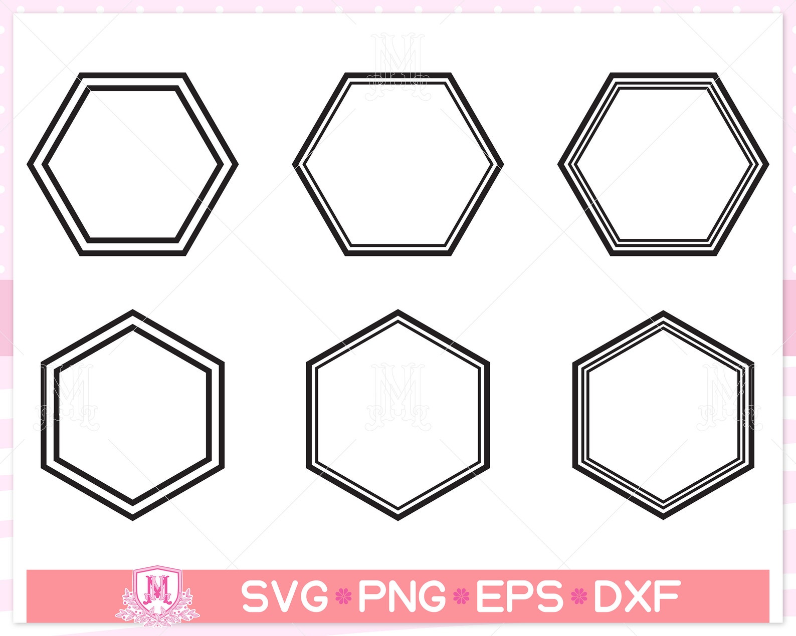 Hexagon Frame Svg File, Hexagon Svg, Sketch Hexagon, Name Frame