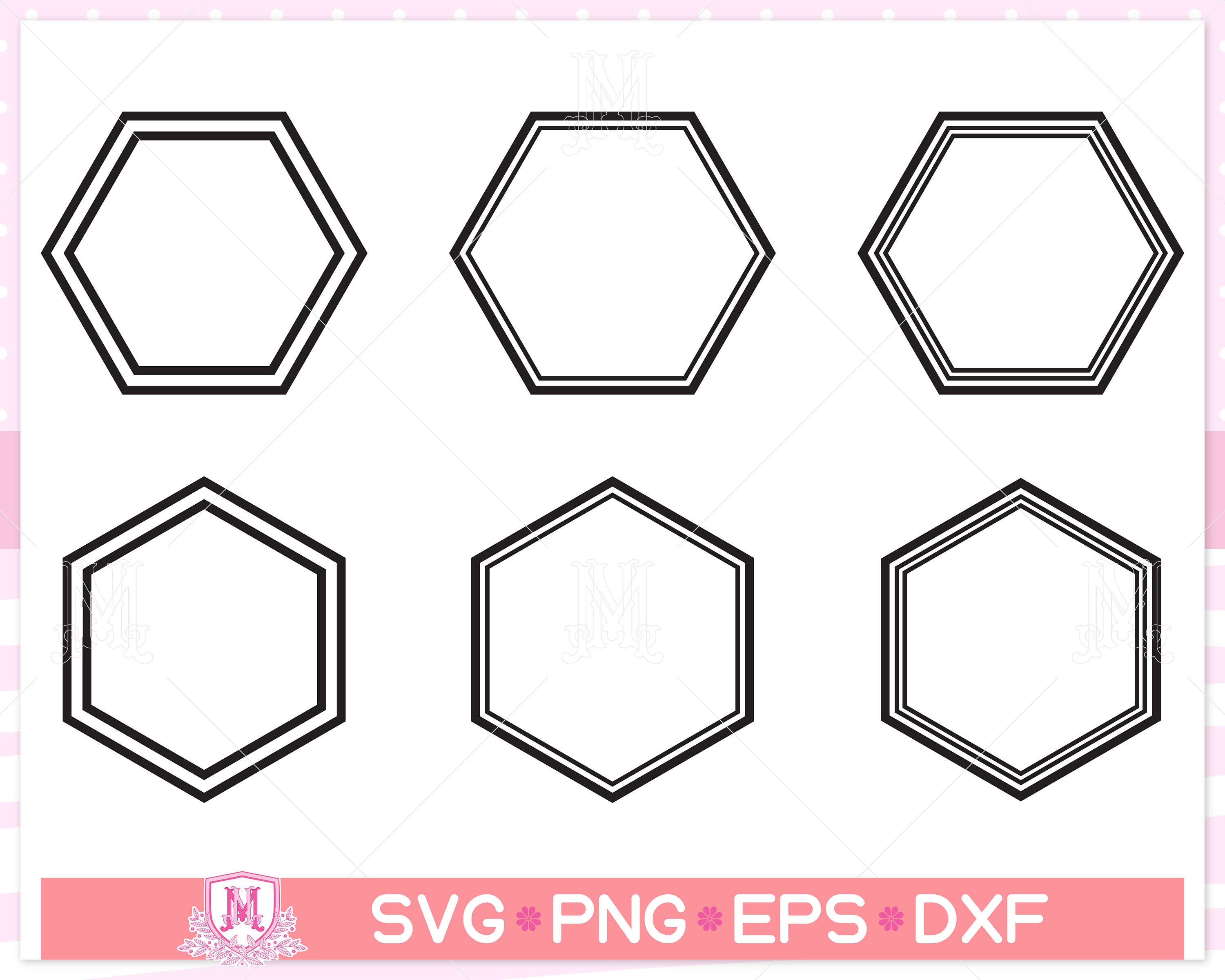 Hexagon Frame Svg File, Hexagon Svg, Sketch Hexagon, Name Frame