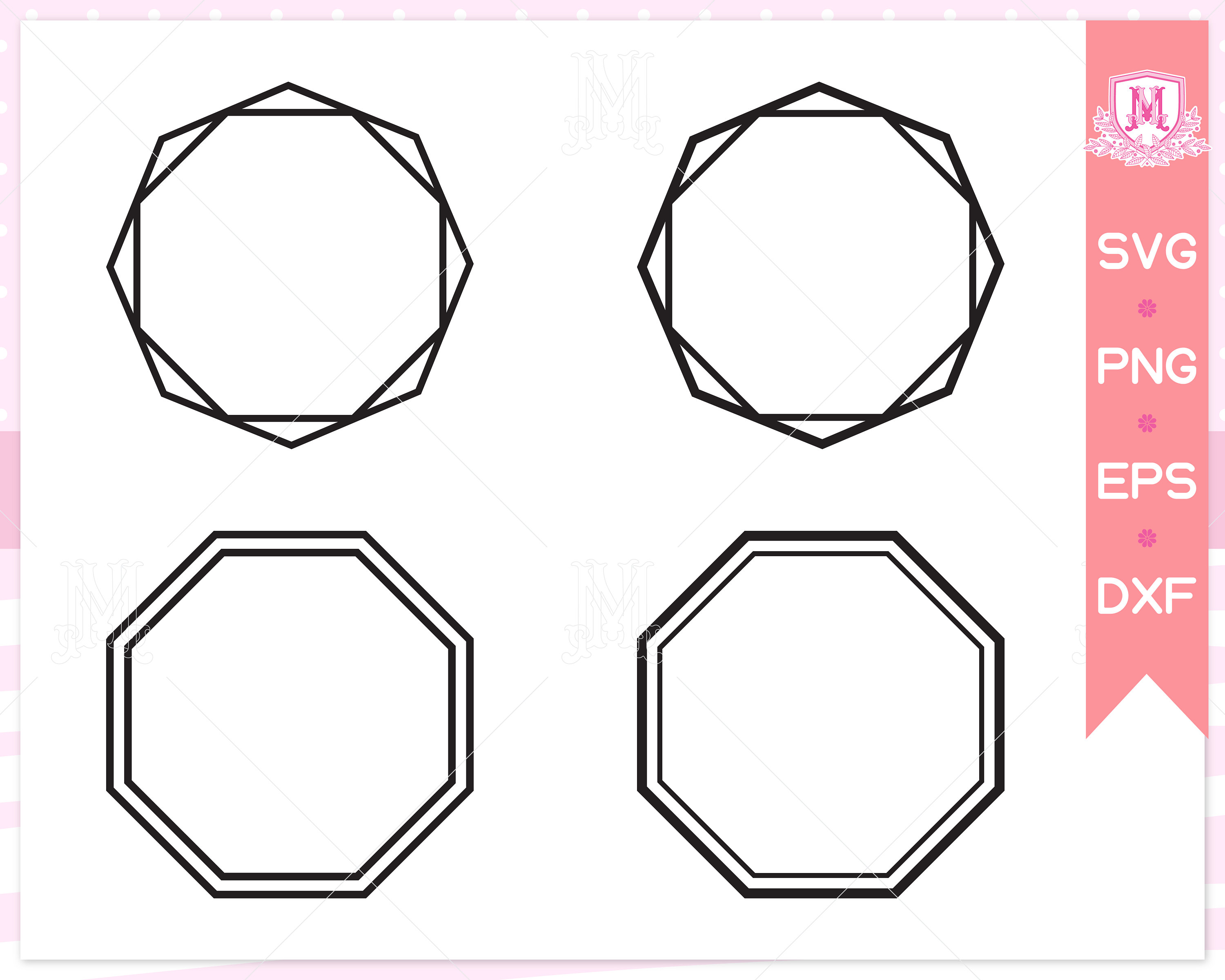 Octagon Frame Svg File Octagon Svg Sketch Octagon Name Etsy UK